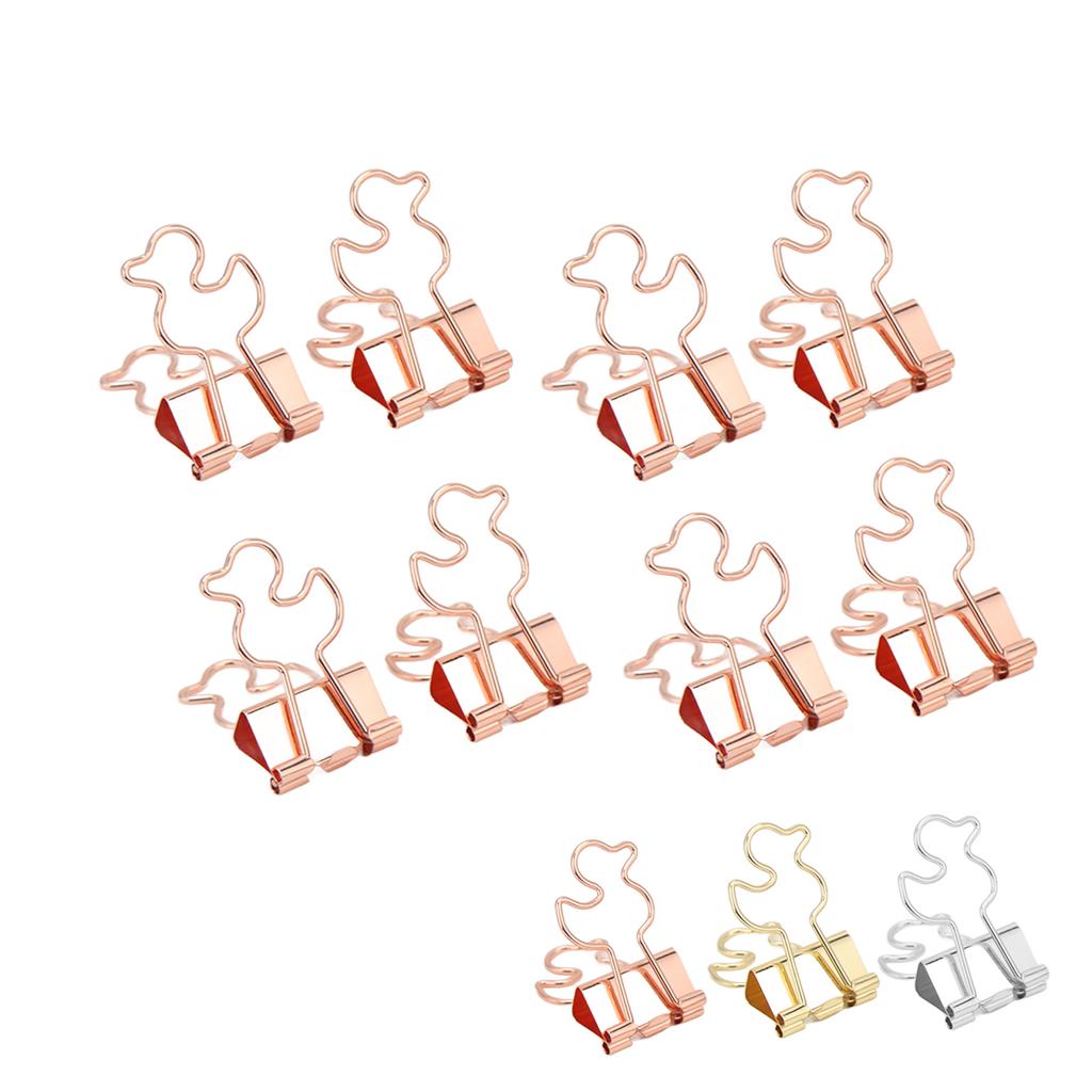 20Pcs Paper Clips Strong Clamping Force  Iron Little Duck Design Wide Application Small Binde