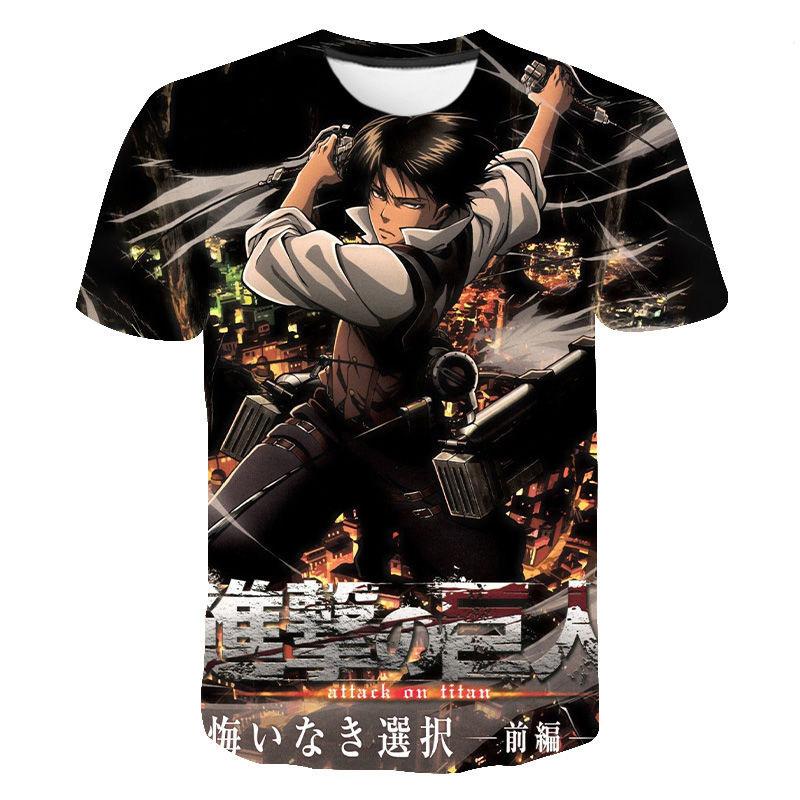 

Attack on Titan Eren Yeager 3D Print T-Shirt, Cool Anime Graphic Design, Breathable Polyester Casual Short Sleeve Tops S