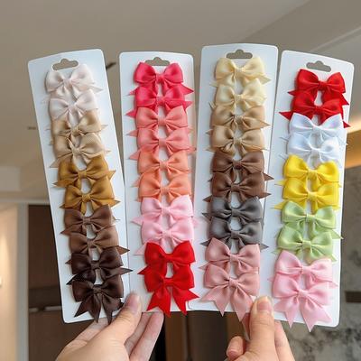10 ks/sada Pevné BB sponky do vlasů pro roztomilé dívky Stuhové mašle Butikové sponky do vlasů Vlasové sponky Pokrývky hlavy Dětské vlasové doplňky Dárky