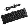 USB Wired Gaming Keyboard 60 Percent RGB Backlight 61 Keys Portable Compact Keyboard for PC Gamer Typist Black