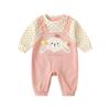 Newborn Girl Rabbit Two-Piece Harem Romper - Autumn Jumpsuit