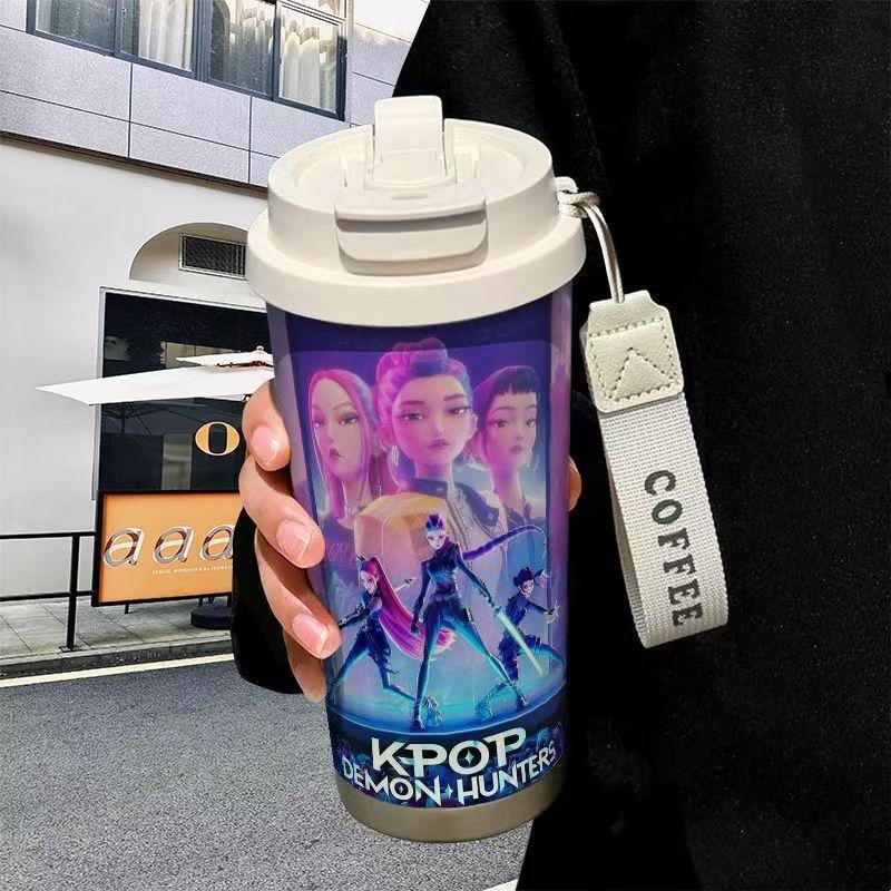 Witch Hunting Girl Group Thermos Cup Stainless Steel Straw Double Drink Large Capacity Coffee Cup Girl Gift High Value