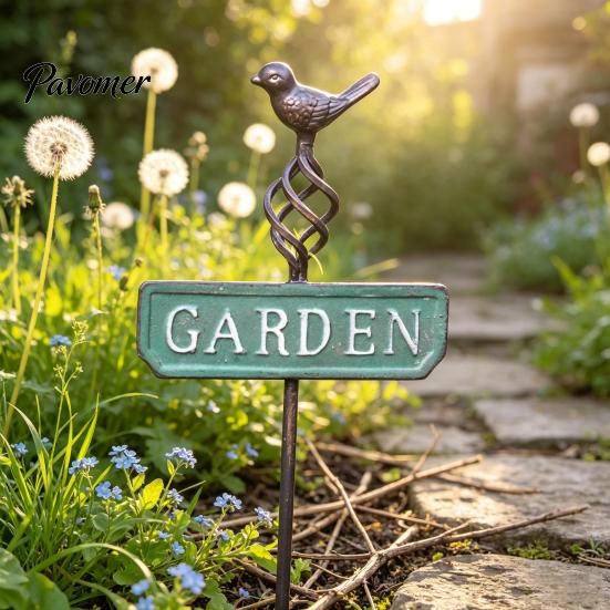 Metal Ground Anchors for Plants Retro Bird Garden Stake, Sign Rustic Gardening Gifts Plant Lovers Yard Decoration with Stake Flower Bed, Lawn Durable