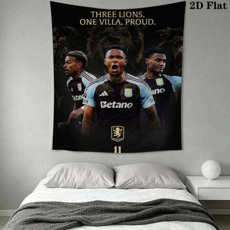 Aston Villa F.C Wall Hanging Printed Fabric Blanket Decorative Tapestries for Bedroom Living Room Home Decor