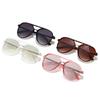 European and American New Double-beam Pilot Sunglasses Men's Driving Sunscreen Advanced Sense Large-frame Retro Glasses