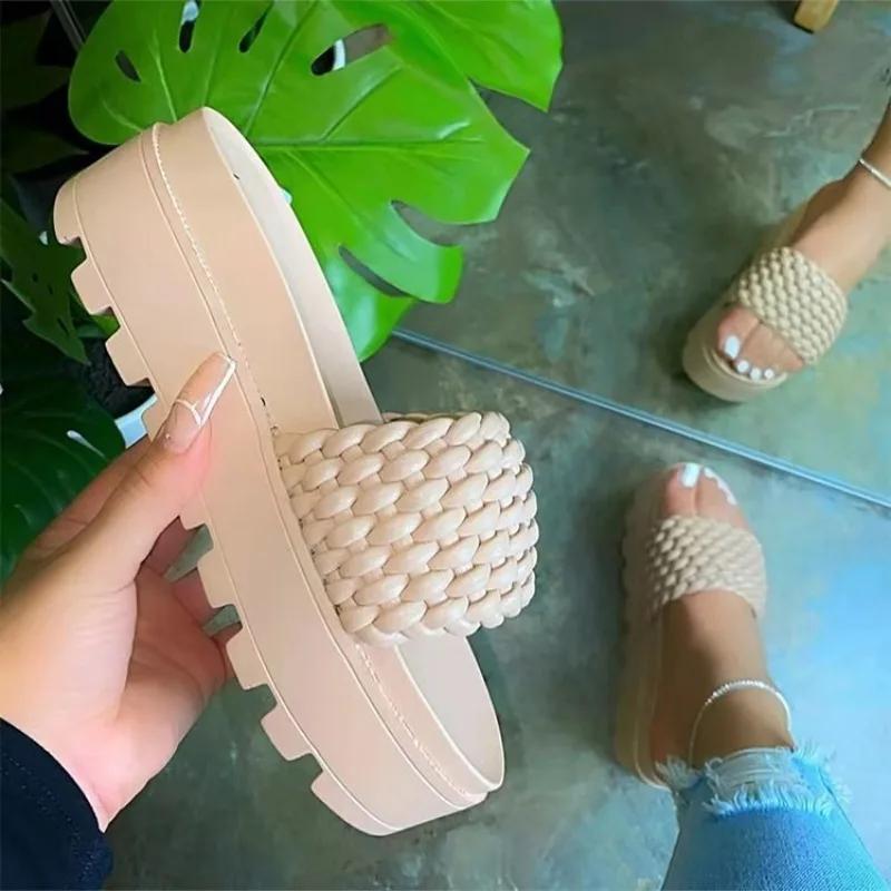 Spring/Summer 2025 Women Luxury Shoes Slipper Summer PU Leather Women's Sandal Casual Slides Outdoor Female Ms Flip Flops