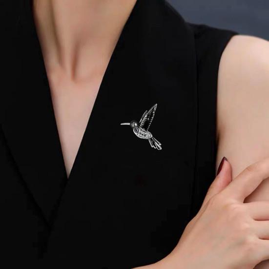 Yousheng Bird Brooch Realistic Flying Bird Colorful Rhinestone Decor Smooth Clothes Decoration Jewelry Anti-rust Colorfast Lady Dress Shirt Collar