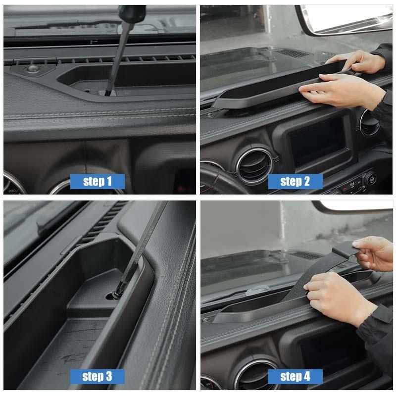  Central Control Panel  Organizer Storage Box Container For Jeep Wrangler JL JT Gladiator2018-2023 Stowing Tidying Accessories