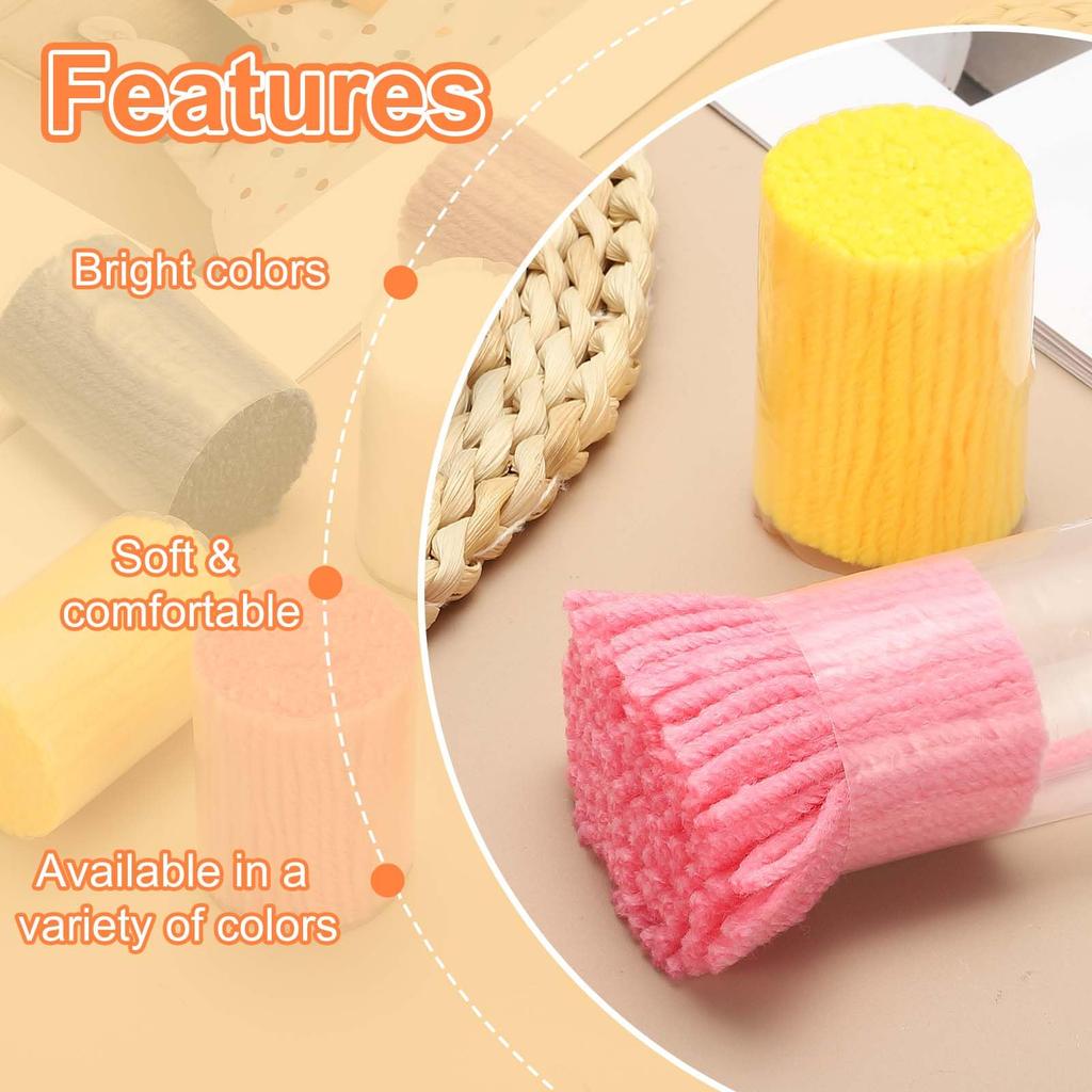 PATIKIL 6 Rolls Latch Hook Latch Hook Kit Yarn Hook Rug Making Crochet Bundle for Adult Tapestry DIY Dark Gray Yarn, Pre-Cut Beginners, Craft,
