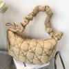 Fashion Quilted Top-Handle Bag Cloud Pleated Bubbles Commute Bag Casual Simple Shoulder Bag Elegant Solid Color Crossbody Bag