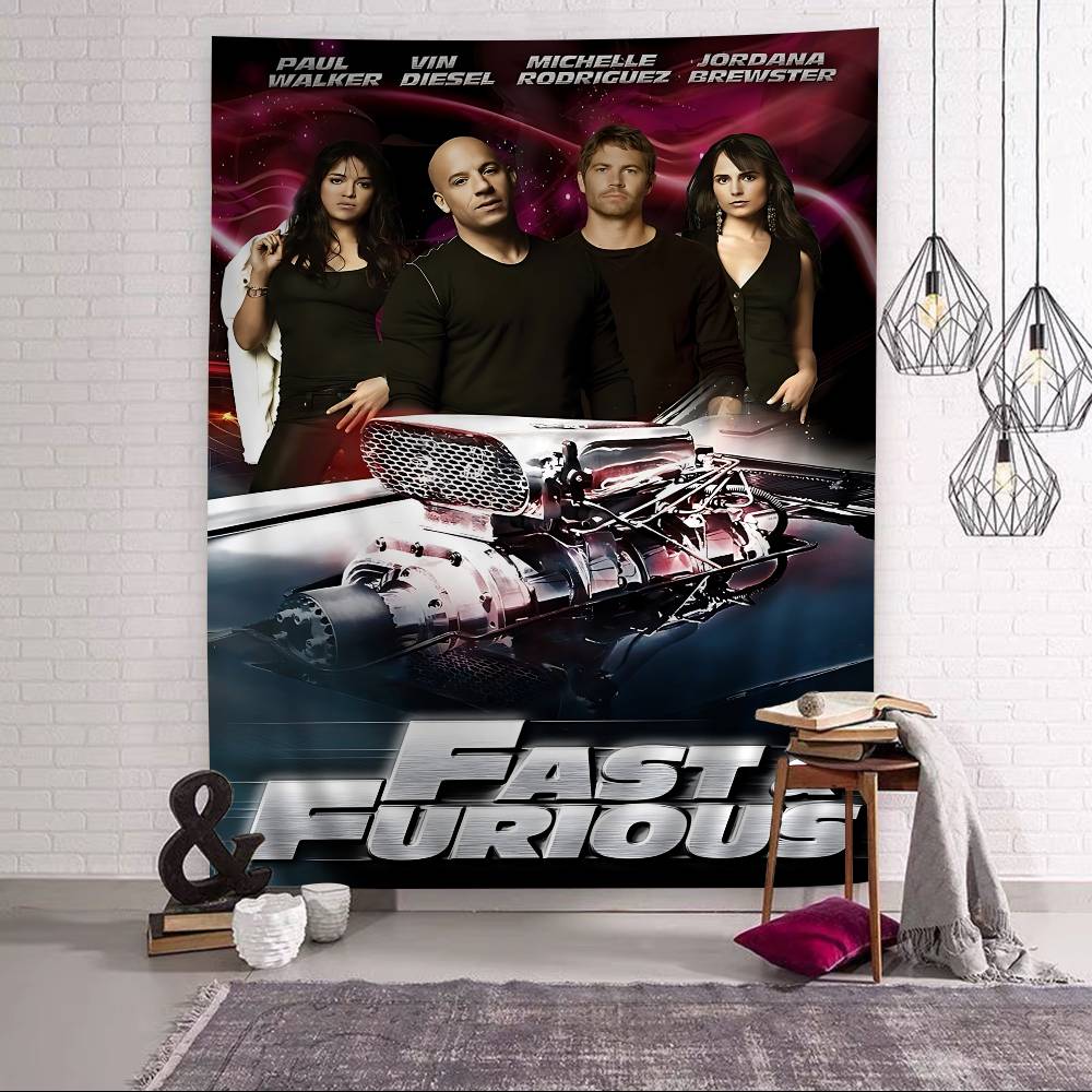 Classic Vintage Fast and Furious Cartoon Tapestry for Living Room Home Dorm Decor INS Home Decor