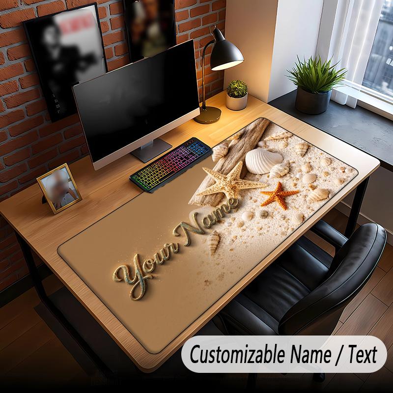 Fish Ocean Theme Custom Mouse Pad Personalized With Name Text Customized Desk Mat For Office Home Decor