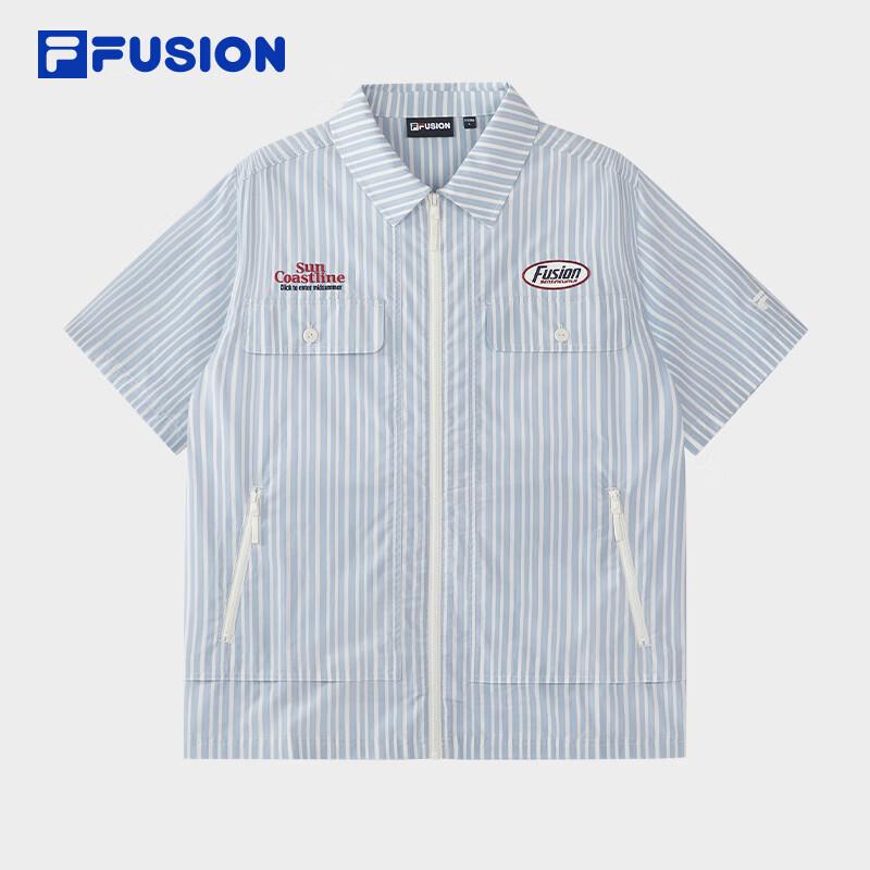 FILA FUSION Couple Casual Woven Short Sleeve Shirt