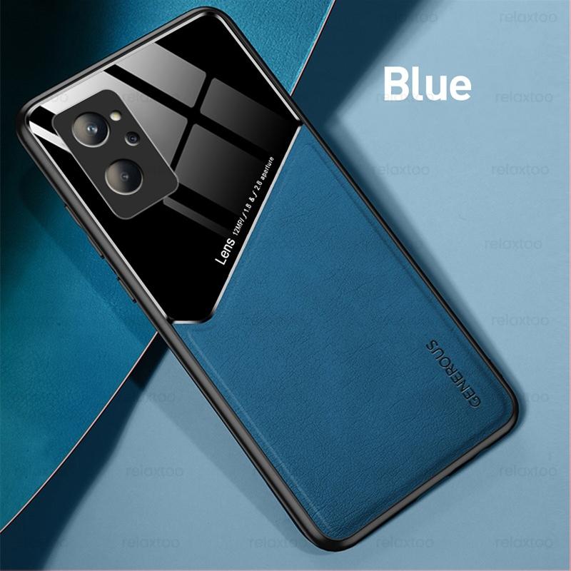 Leather Car Magnetic Holder Cover For Realme 9 Pro Plus Pro+ ProPlus Realme9 9Pro+ 5G Soft Frame Shockproof Coque Realmi 9i Case