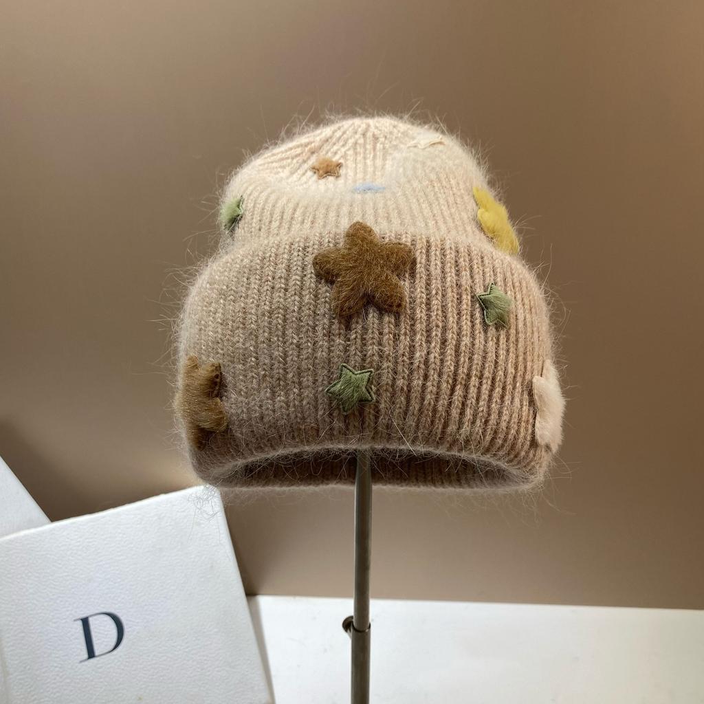 Russia Winter Warm Angora Long Rabbit Hair Knitted Hat Sweet Small Fragrant Soft Waxy Wool Ear Hat