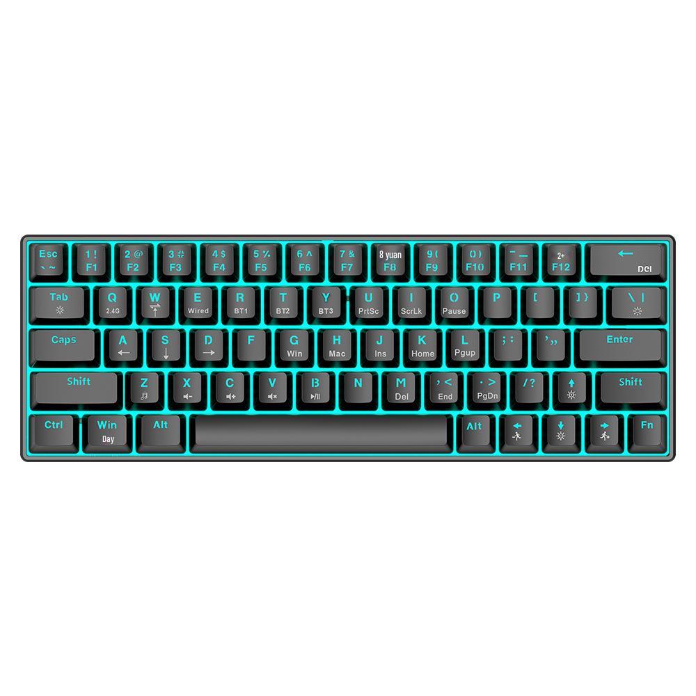 T-WOLF T30 Wireless RGB Mechanical Gaming Keyboard - Bluetooth, Three Modes, Blue Switches