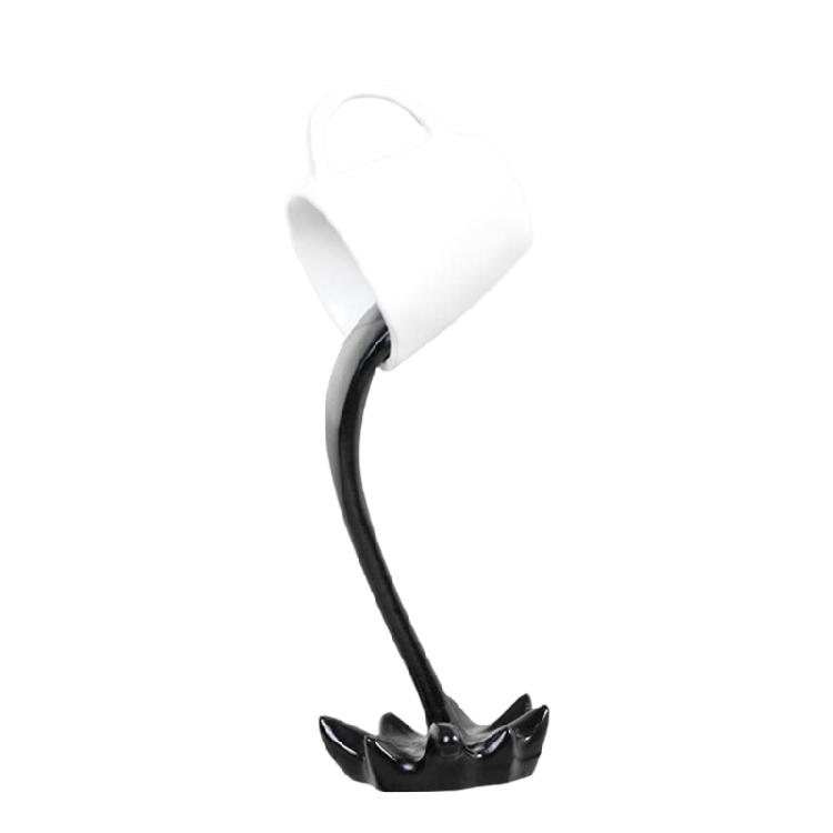 

Artistic Spilling Mug Sculpture Resins Floating Coffee Cup Design Sculpture Ornament For Desktop Shelves Countertops 1