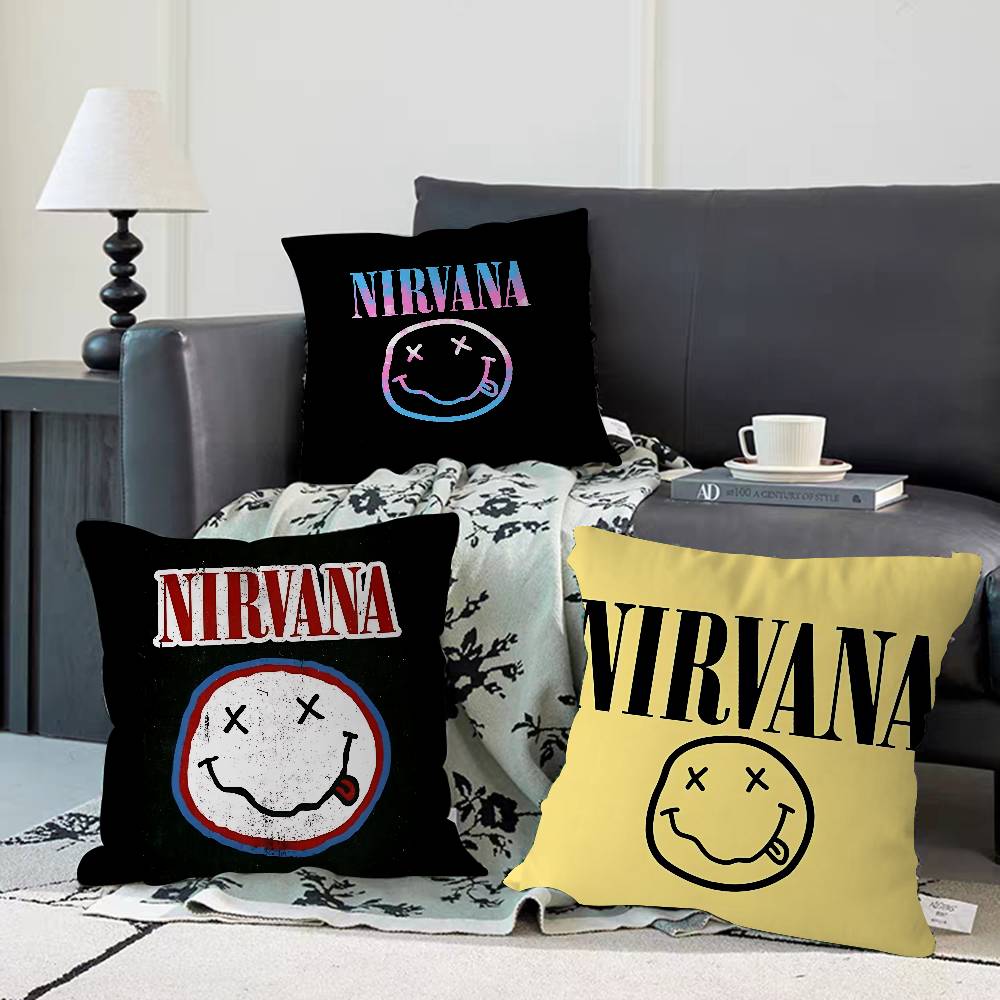 N-NirvanaS Logo Cushion Cover Inches Farmhouse Decor Home Throw Pillow Covers For Couch Decorations