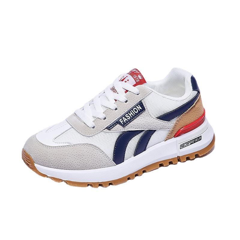 Frühling Freizeitschuhe Damen-Sneaker mit dicker Sohle und Streifenmuster Sportschuhe