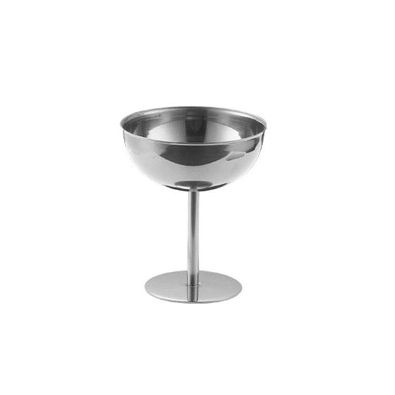 Footed Metal Serving Cup for Fruit Presentation and Party Table Use, Stemmed Bowl Cup for Home Gathering Display
