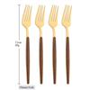 Brown Gold Stainless Steel Dinnerware Set with Imitation Wooden Handle - 4/16 Piece Cutlery Set including Knife, Spoon, Fork