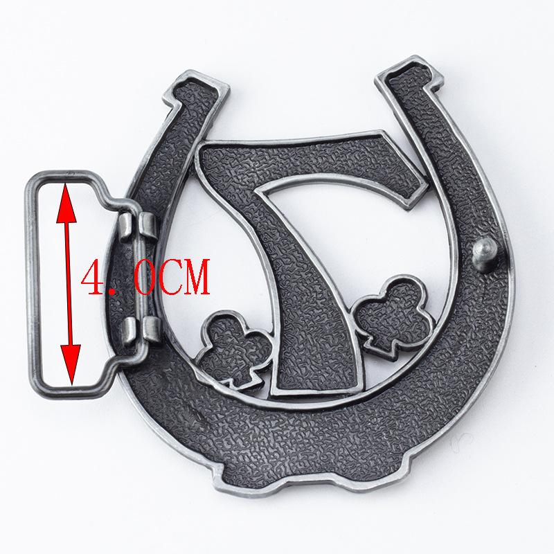 Cataramă pentru cureaua ecvestră Seria calului Cataramă netedă metalică simplă Numărul 7 Model de prune Logo-ul zarurilor de origine