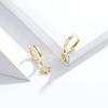 Star and Moon Gold Plated Silver Hoop Earrings 925 Silver