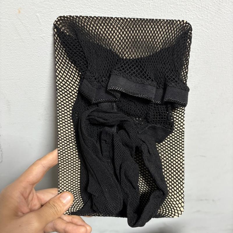 

Latin Tight Small Mesh Pantyhose Caramel Cotton Crotch Modern Dance Socks Wear-Resistant Dance Women Fingerless Fishnet Stocking One Size(145-180cm)