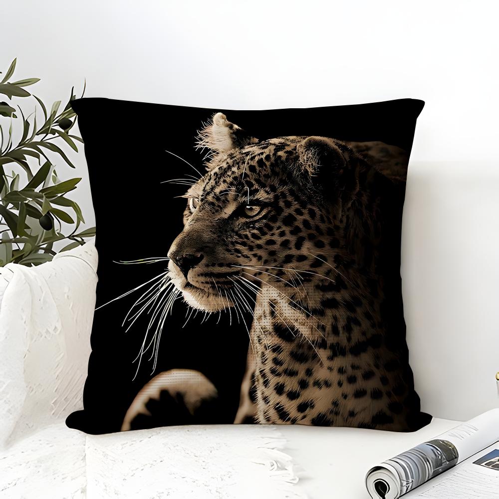 Naturally Beautiful Wild Leopard 1 Pillow Case Linen Pillow Case Sofa Home Decor Cushion Cover Cushion Cove