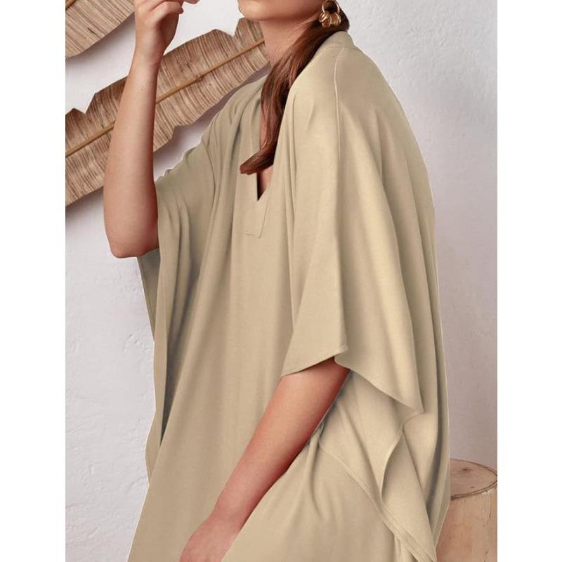 Traje de baño de talla grande para mujer, de color liso, con cuello alto, para playa y vacaciones, protector solar