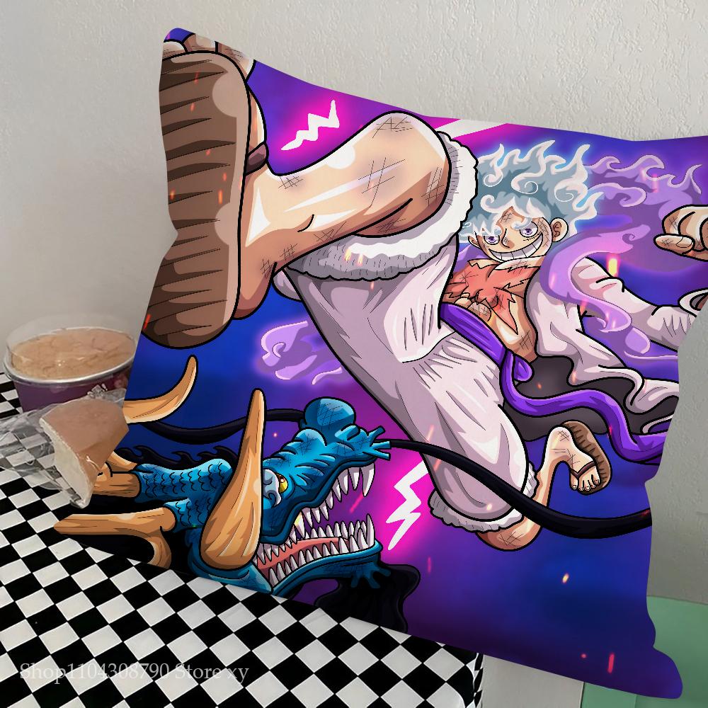 One Anime Pieces Monkey D. Luffy Pillow Case Fashion Square Pillowcase Bedroom Sofa Room Ins Decoration Leisure Cushion Cover