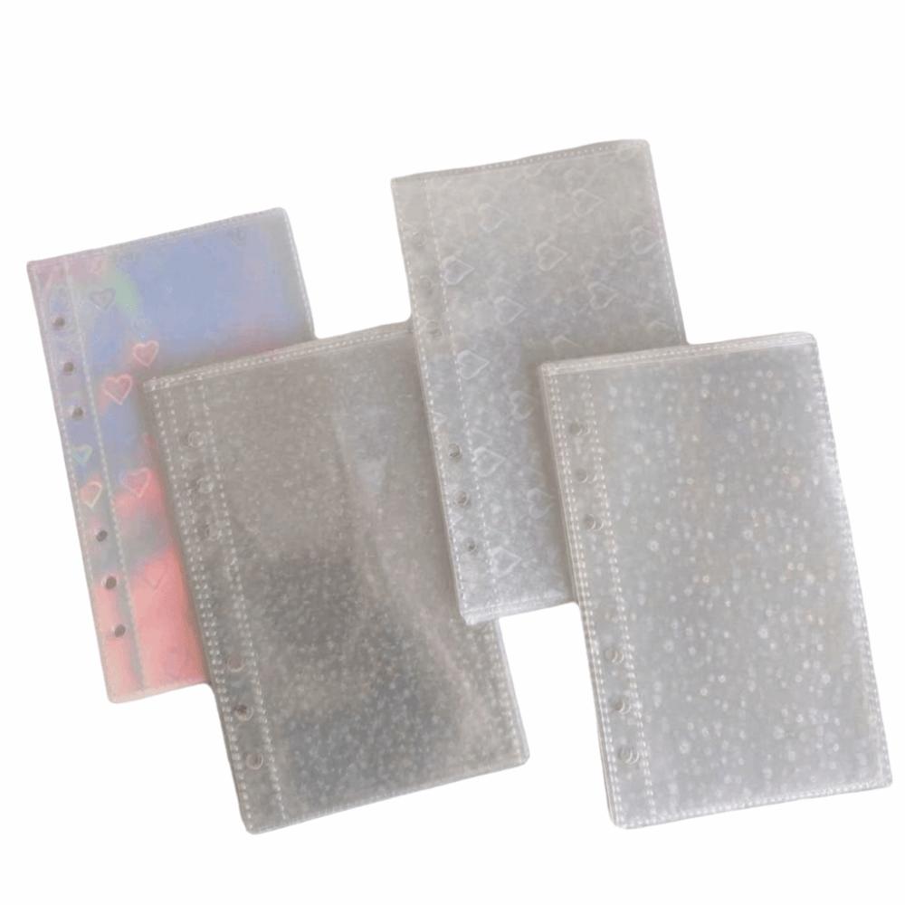 Multiple Pockets Clear Sheets Sleeve DIY Binder Photo Album Refill Pages 4 Hole 4 Ring Card Stamp Die Jewelry Storage