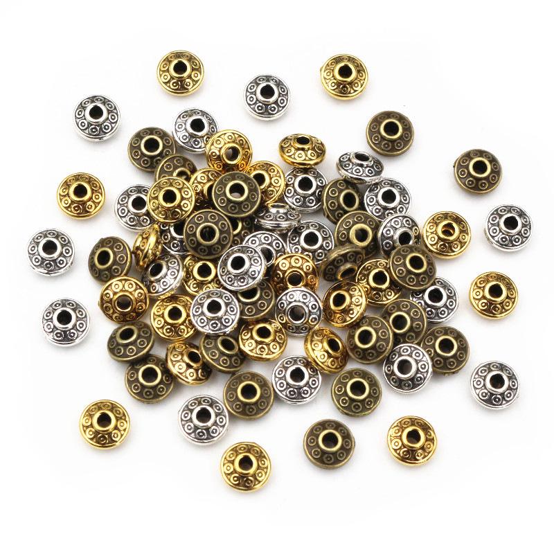 50-Piece Pack: 6x6x3.5mm Handmade Spacer Beads for DIY Jewelry Making