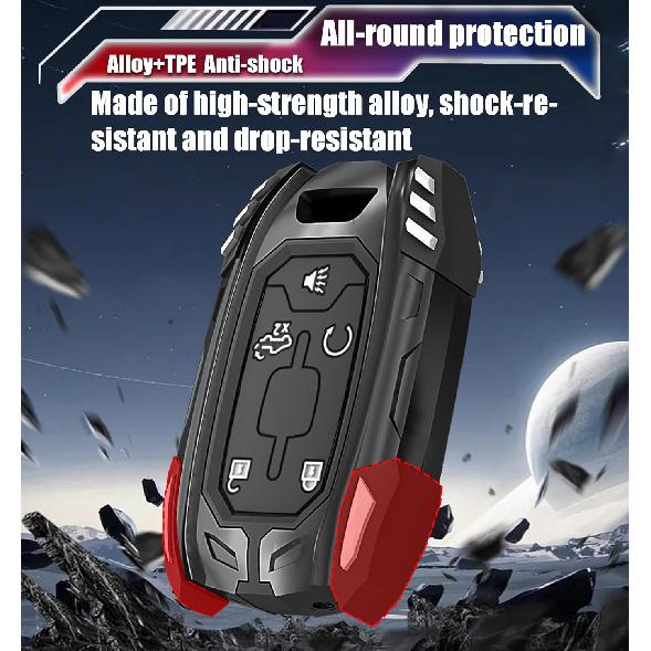 Egreat Zinc Alloy Key Fob Case Cover For GMC Sierra, Chevy Silverado 1500 2500HD 3500HD , Key Fob Shell Keychain Holder Remote Key Protector