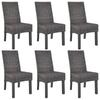 Day and Night - Day and Night Dining Chairs 6 Units Kubu Rattan and Brown Mango Wood