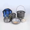Camping Cookware Set with Kettle HardAnodized Carrying Bag for Families,