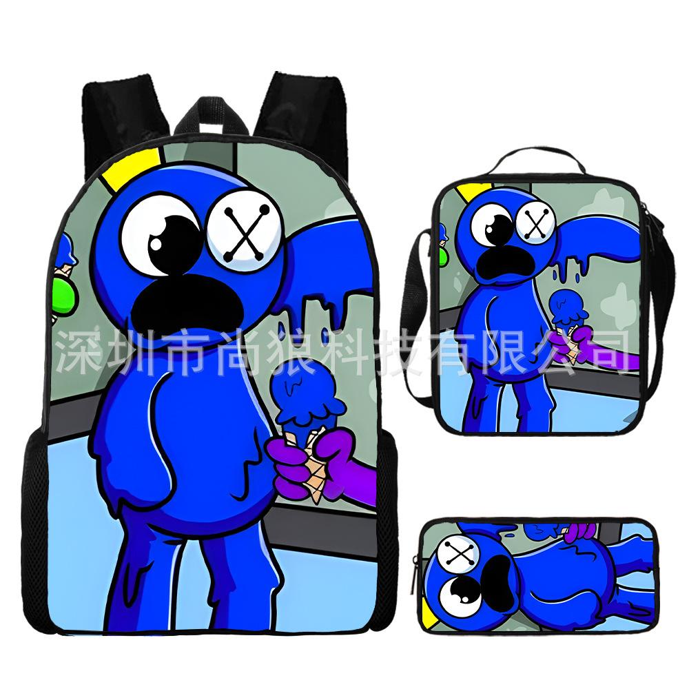 Rainbow Friends Rainbow Friends Student School Bag Digital Printed Oxford Cloth Backpack Satchel Pencil Case