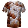 Funny Egg Pattern T-shirts 3D Printing Food Short Sleeve Round Neck Cool Design Men's T-shirts