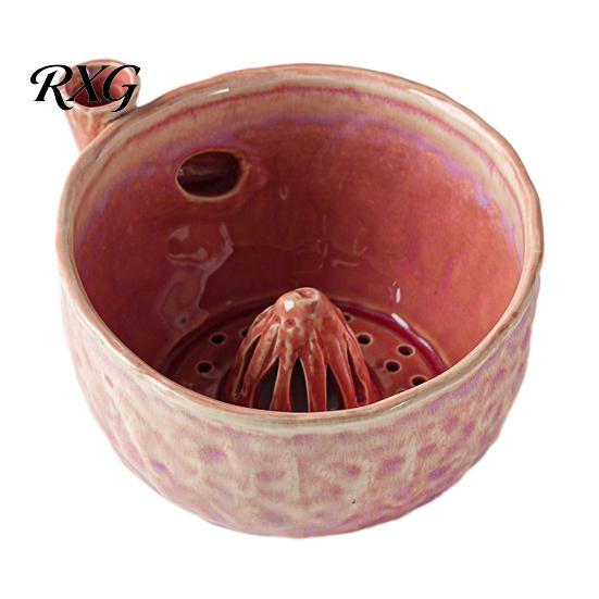 Berry Rinse Basket Ceramic Washing Bowl with Drainage Hole, 360 Degree Self Vegetable Soaking Rinsing Fruit Bowl, Fresh Cleaning Strainer Produce