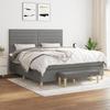 3137246 vidaXL Divan Bed with Mattress Dark Grey 160x200cm Fabric