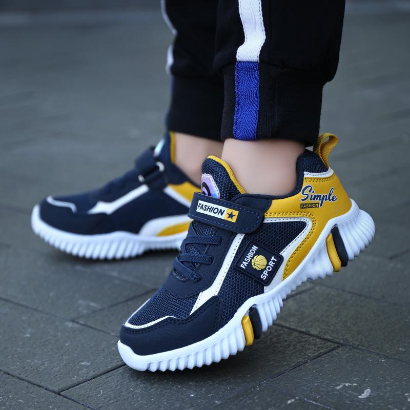 Kids  Breathable Mesh Sports Shoes Hook Loop Strap Non-slip Comfortable Casual Sneakers 28