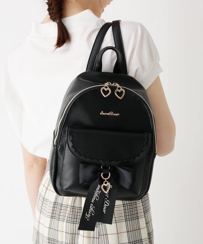 Reborn Company Ribbon Mini Backpack Black [Butter]