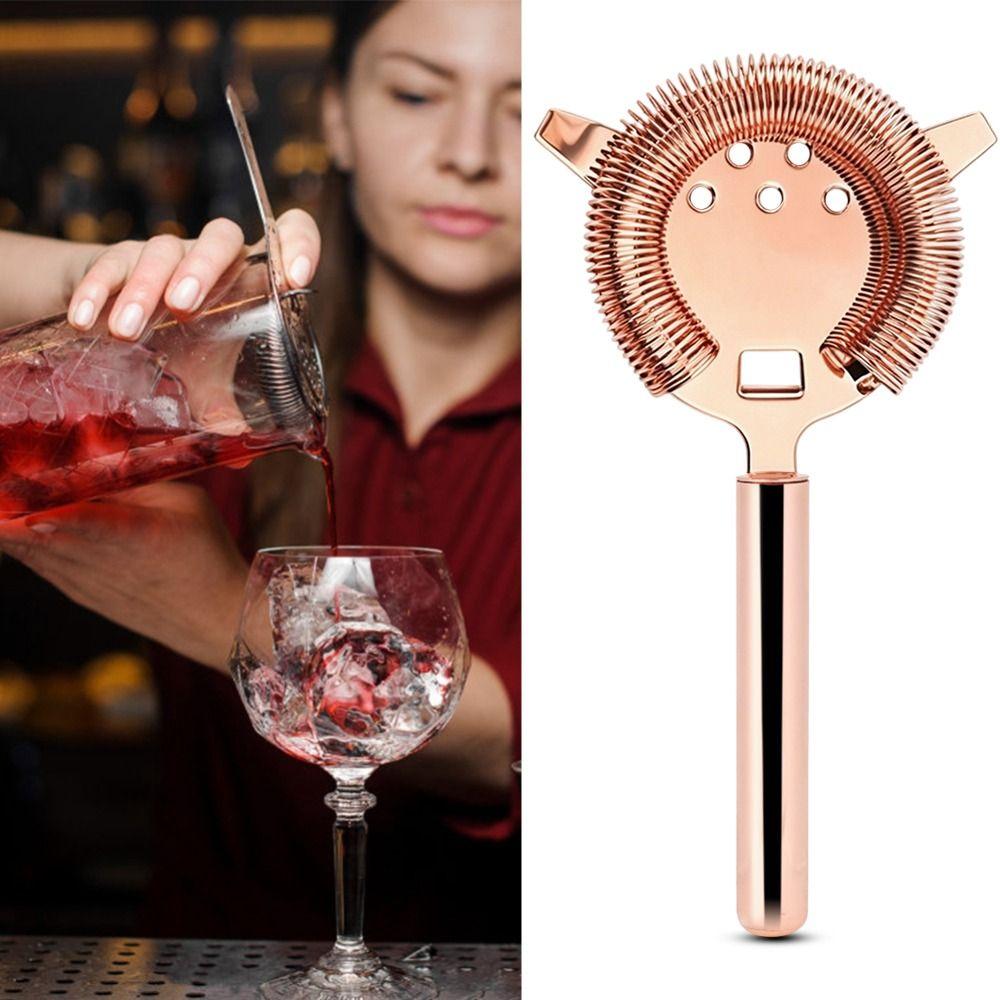 Stainless Steel Drink Strainer Rose Gold Filter Practical Cocktail Strainer  Mixologists