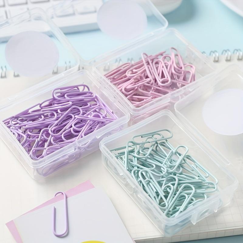 

50pcs Colored Paper Clip Metal Clips Memo Clip Bookmarks Stationery Office Accessories School Supplies,Data Storage Paper Clips