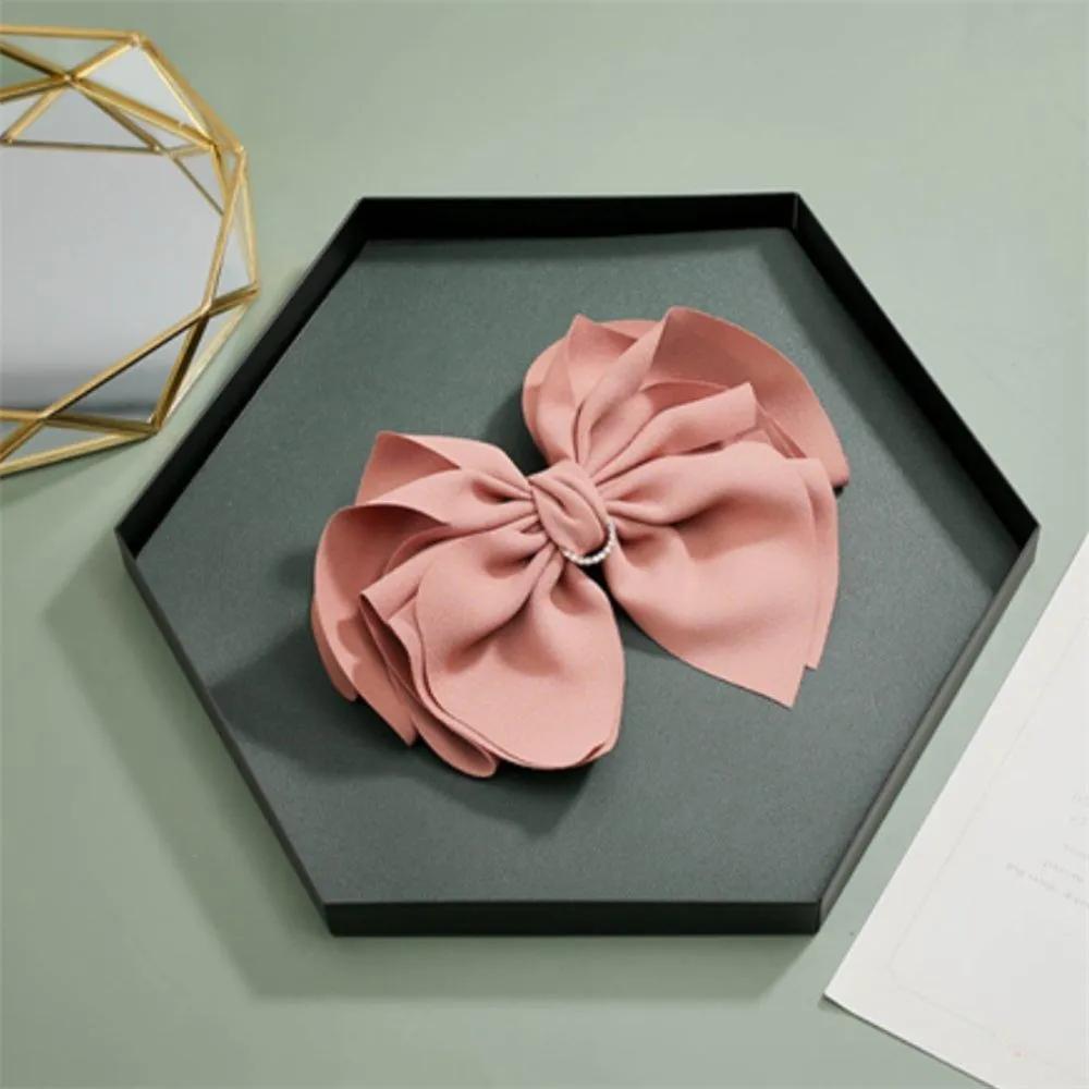 Ribbon Cubic Automatic Hairpin Pink Half-Up Hairpin Hair Accessory