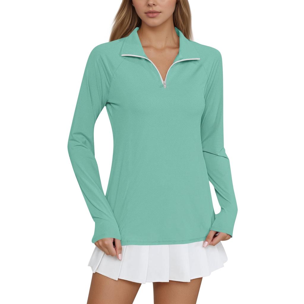 Women's Yoga Clothes Long Sleeve Pocket Style Sports Running Quick Dry Fitness Clothes Sun Clothes