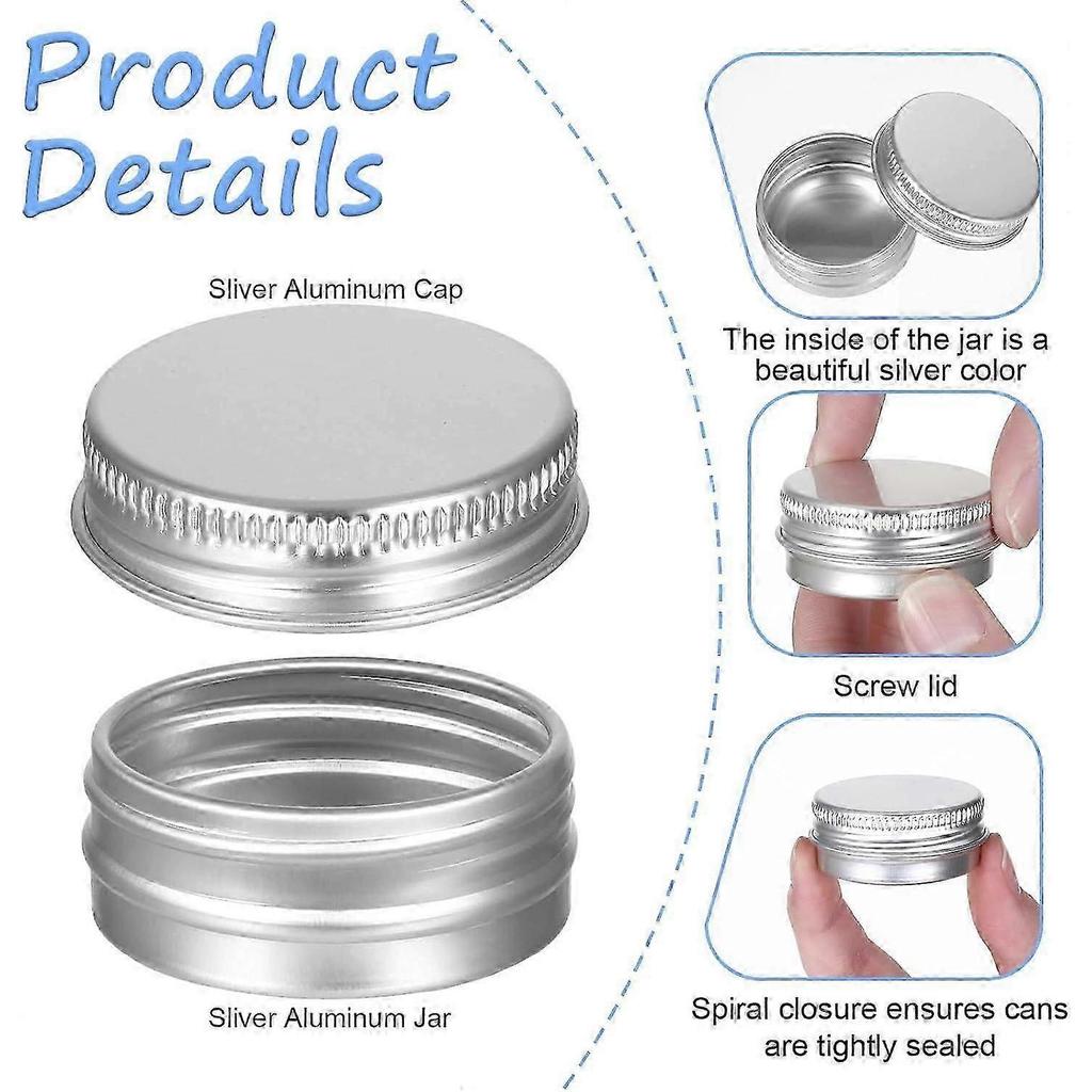 05 Ounce Aluminum Tin Jars with Screw Lids 15 ml Round Aluminum Tin Cans Jar Refillable Containers Empty Tins Containers Bottle for Salve Cosmetic Lip