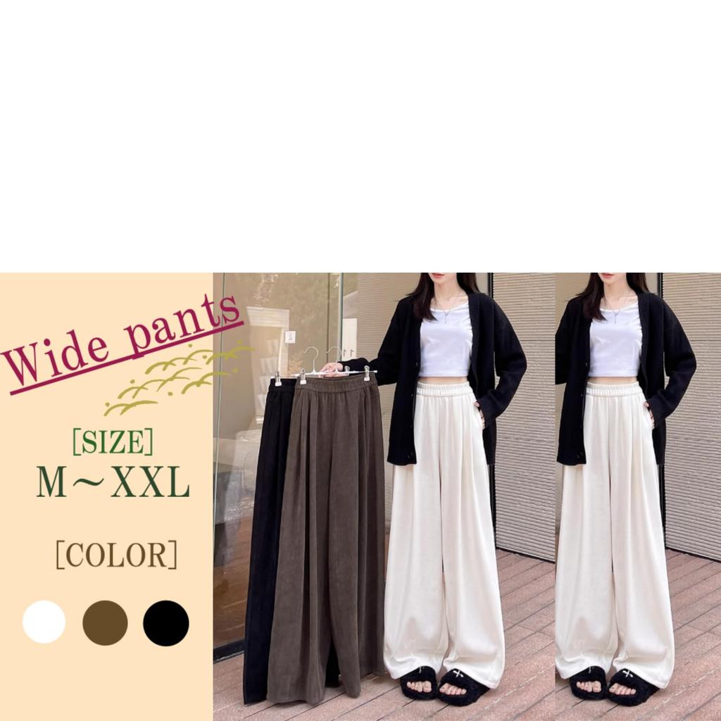 Nibunnoichi Style Curved High Elastic Ribbed Suitable for High and Low [1/2style] Pants, Wide, Waist, Shirring, Legs, Heights, Women's (JP, Alphabet,