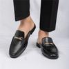 Luxury New Designer Men's Black Brown Patent Leather Half Shoes For Men Mules Sandals Casual Shoes Slides Loafers Slippers