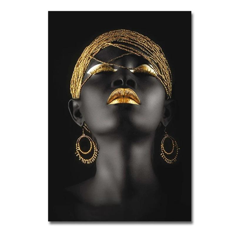 Egzotyczny urok piękna kobieta płótno artystyczne malarstwo moda postać plakaty i druki afrykańska kobieta obrazy na ścianę Home Decor